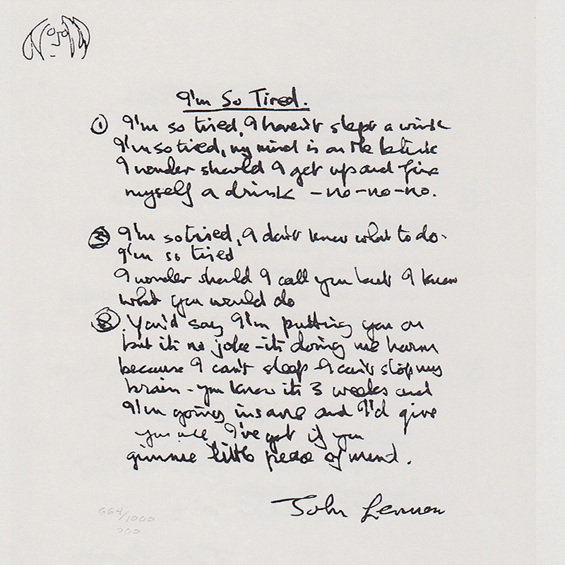 John Lennon - Dear Prudence Limited Edition Hand Written Lyrics at  1stDibs