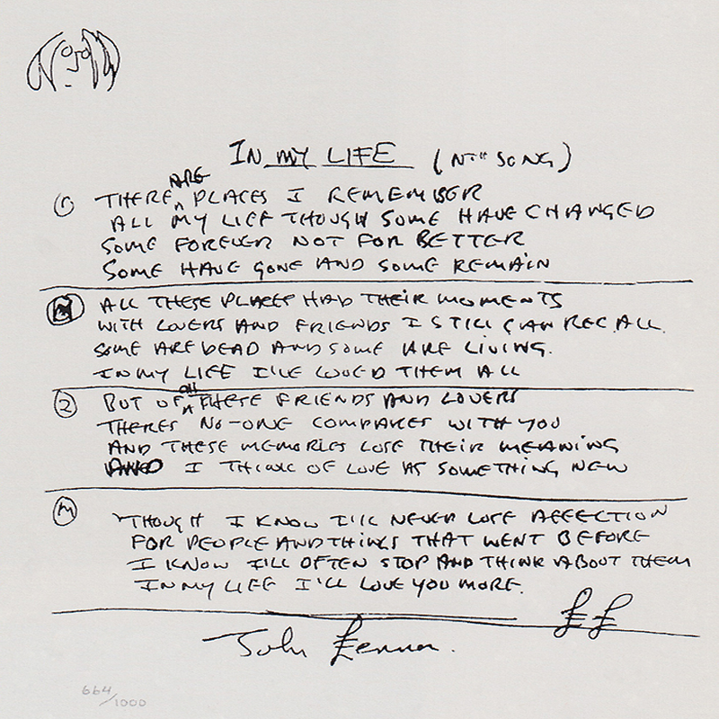 John Lennon - Dear Prudence Limited Edition Hand Written Lyrics at  1stDibs