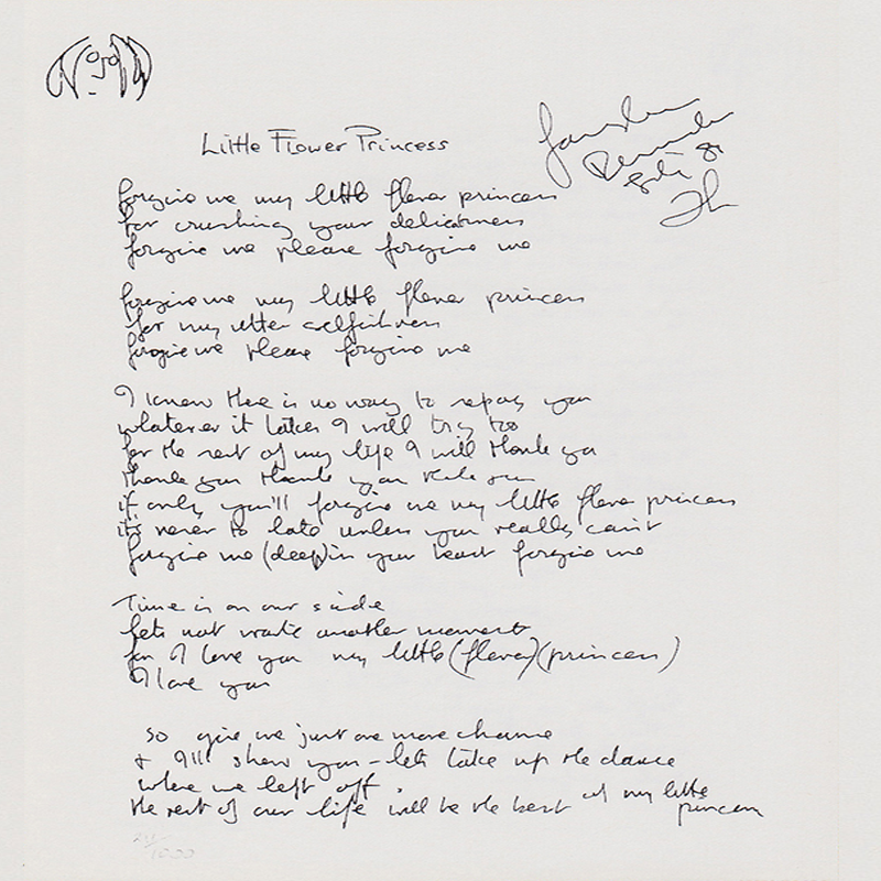 In My Life John Lennon Handwritten Lyrics the Beatles Print -  Canada