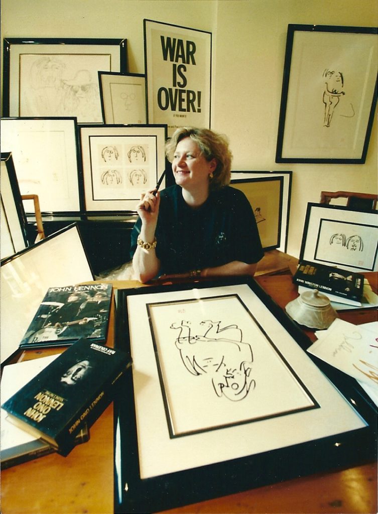 Maureen McCarthy with John Lennon art