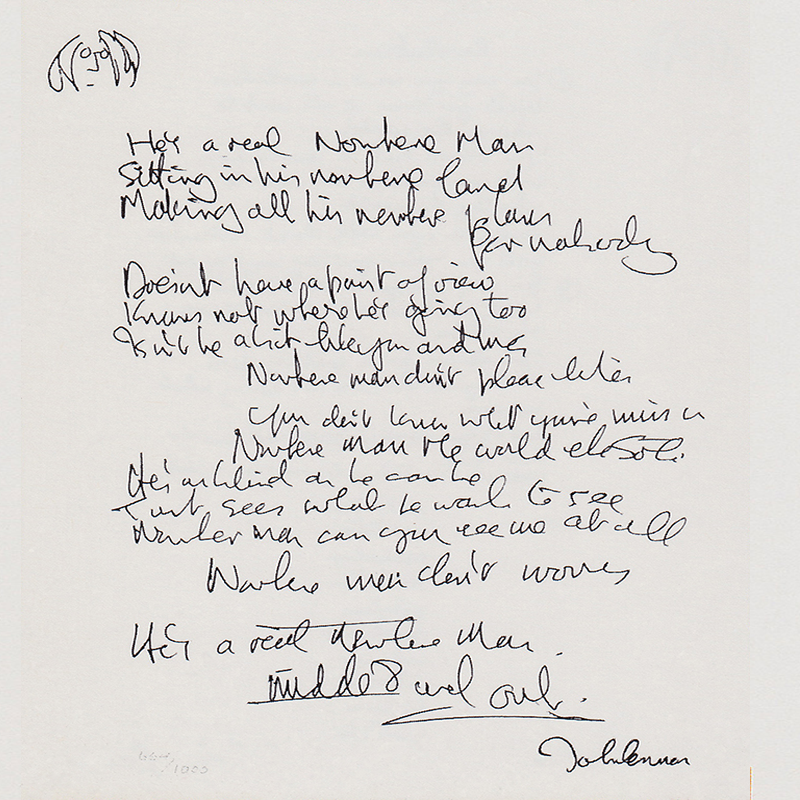 I'm Losing You Limited Edition Hand Written Lyrics at 1stDibs