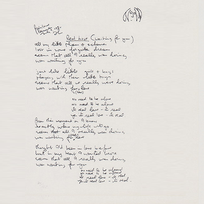 John Lennon - Dear Prudence Limited Edition Hand Written Lyrics at  1stDibs