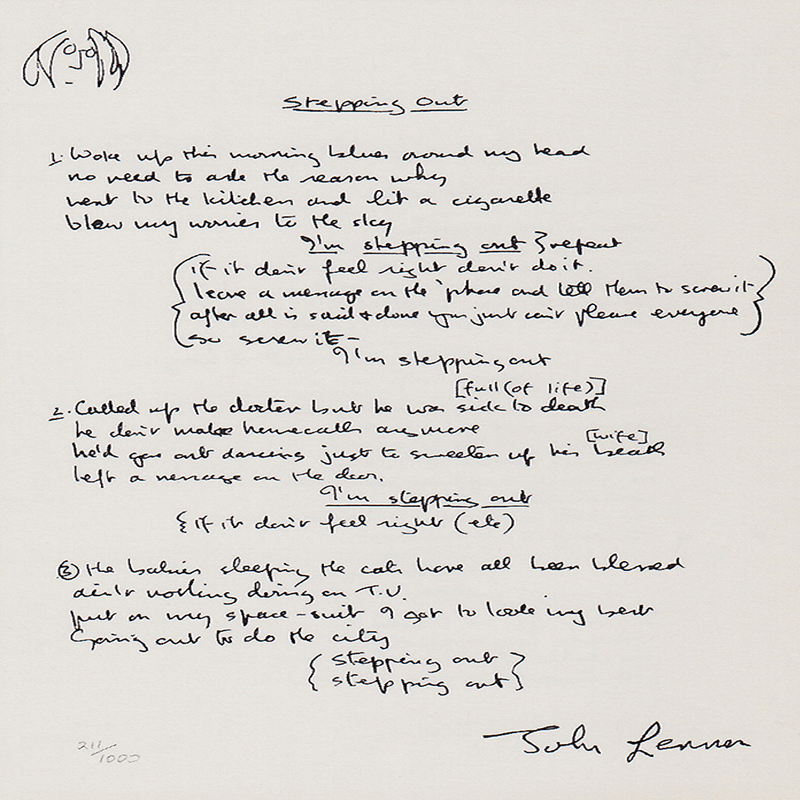 John Lennon - Dear Prudence Limited Edition Hand Written Lyrics at  1stDibs